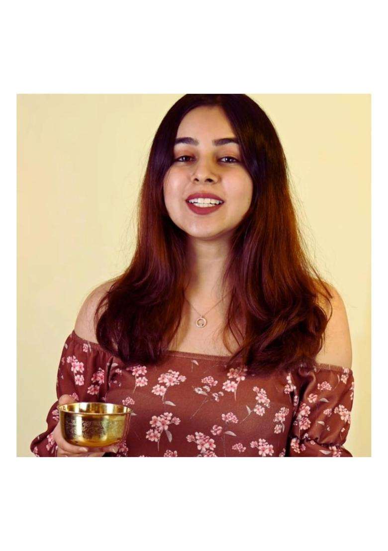 INDIAN ART VILLA Brass Floral Bowl Gold Finish Decorative Serving Bowl for Dry Fruits | 250 ml | 8.5 fl oz - Indya