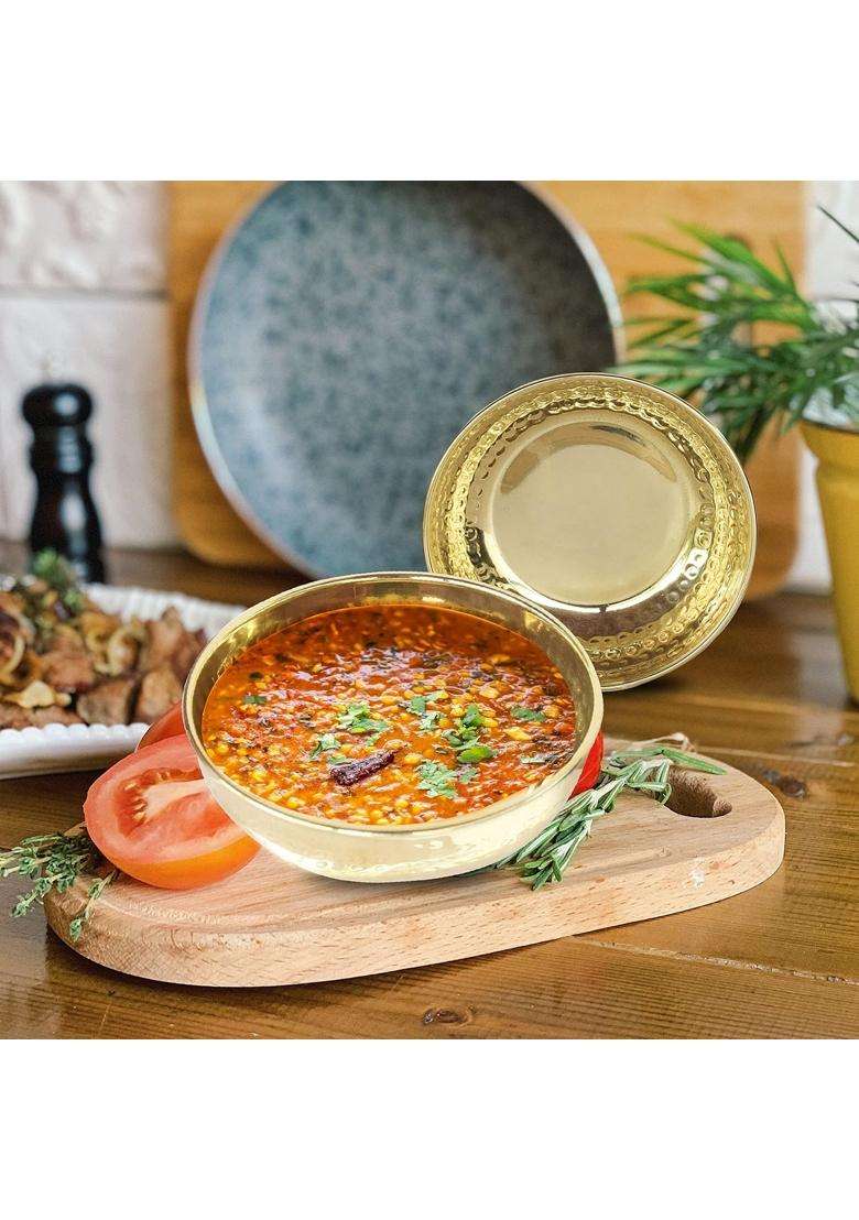 Pure Source India Brass Hammered Serving Bowl | 200 ml | 6.8 fl oz - Indya