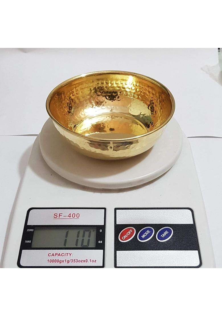 Pure Source India Brass Hammered Serving Bowl | 200 ml | 6.8 fl oz - Indya