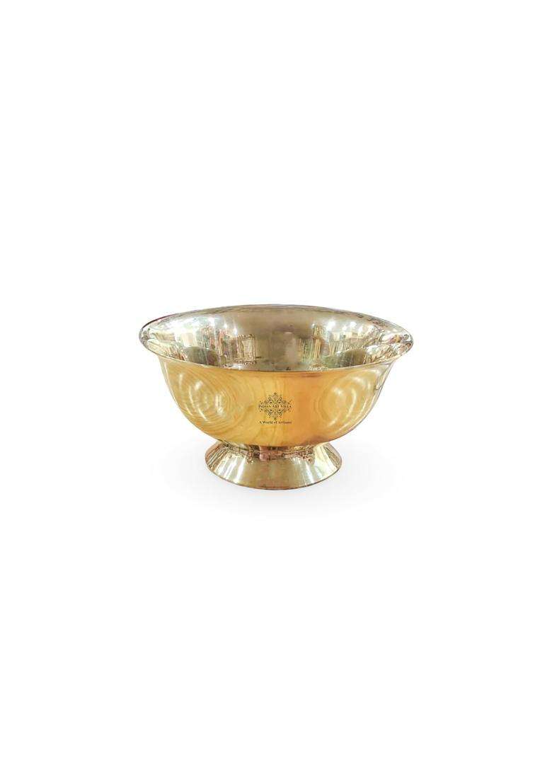 INDIAN ART VILLA Brass Hammered Finger Bowl | 500 ml | 16.9 fl oz | 5.4 Inch - Indya