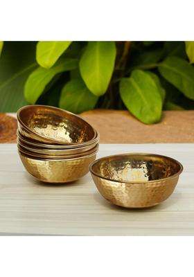 Pure Source India Brass Hammered Bowl | 150 ml | 5.1 fl oz | 6-Piece Set