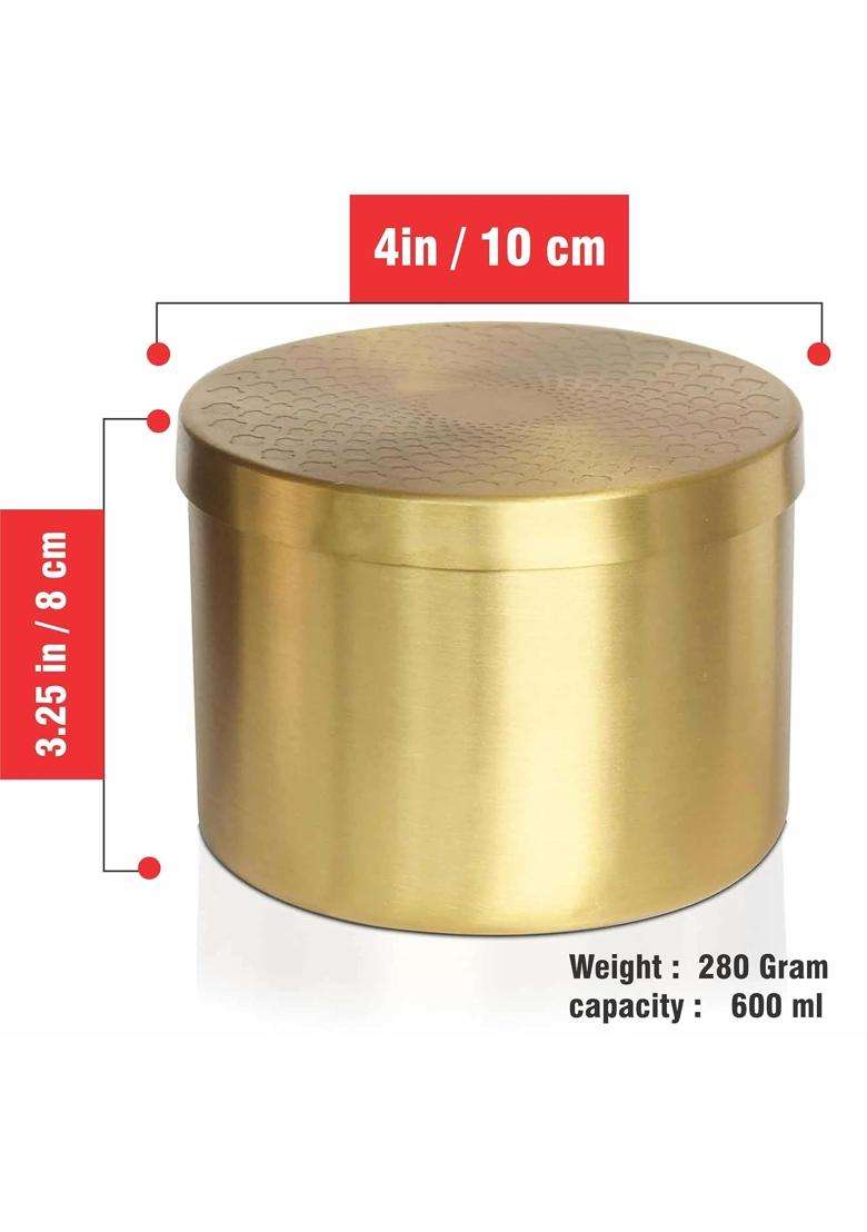 Pure Source India Brass Masala Storage Container for Dry Fruits | 500 ml | 16.9 fl oz | Rust Resistant - Indya