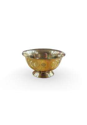 INDIAN ART VILLA Brass Hammered Finger Bowl | 500 ml | 16.9 fl oz | 5.4 Inch | 6-Piece Set