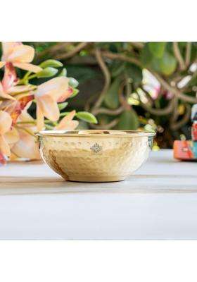 INDIAN ART VILLA Brass Hammered Shine Finish Bowl | 250 ml | 8.5 fl oz