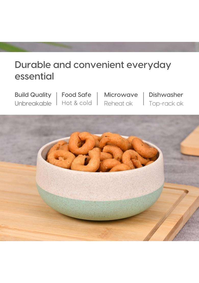 Eha Earth-Friendly Soup Bowls with Spoons | 250 ml | 8.5 fl oz | 4-Piece Set | Microwave Safe - Indya
