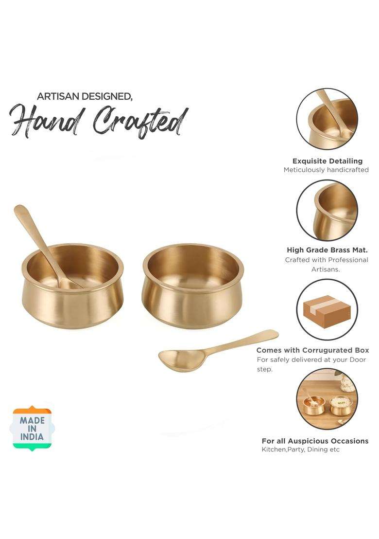 THE HEALING STORE Pure Bronze Kansa Donga Without Lid | 2-Piece Set | Handcrafted - Indya