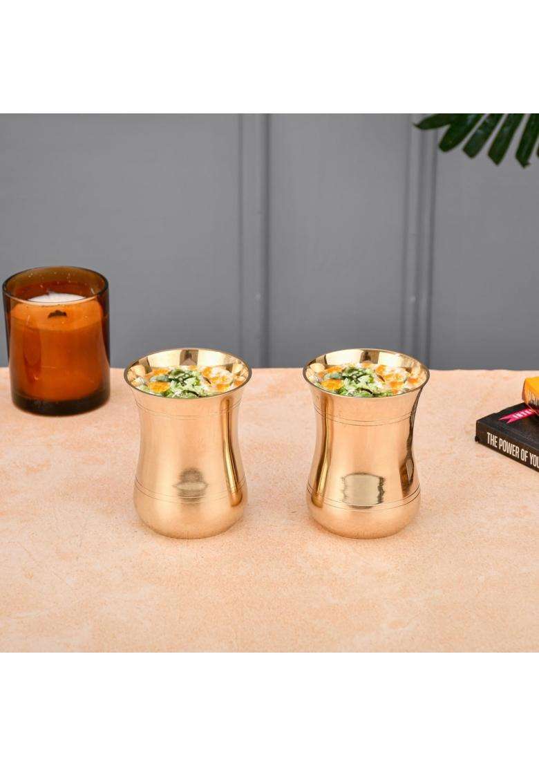 THE HEALING STORE Bronze Kansa Glass Capacity | 200 ml | 6.8 fl oz - Indya