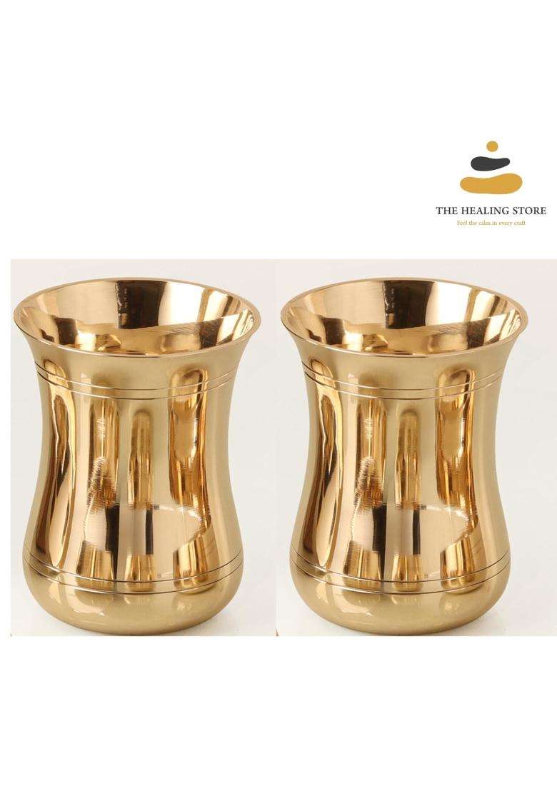 THE HEALING STORE Bronze Kansa Glass Capacity | 200 ml | 6.8 fl oz - Indya