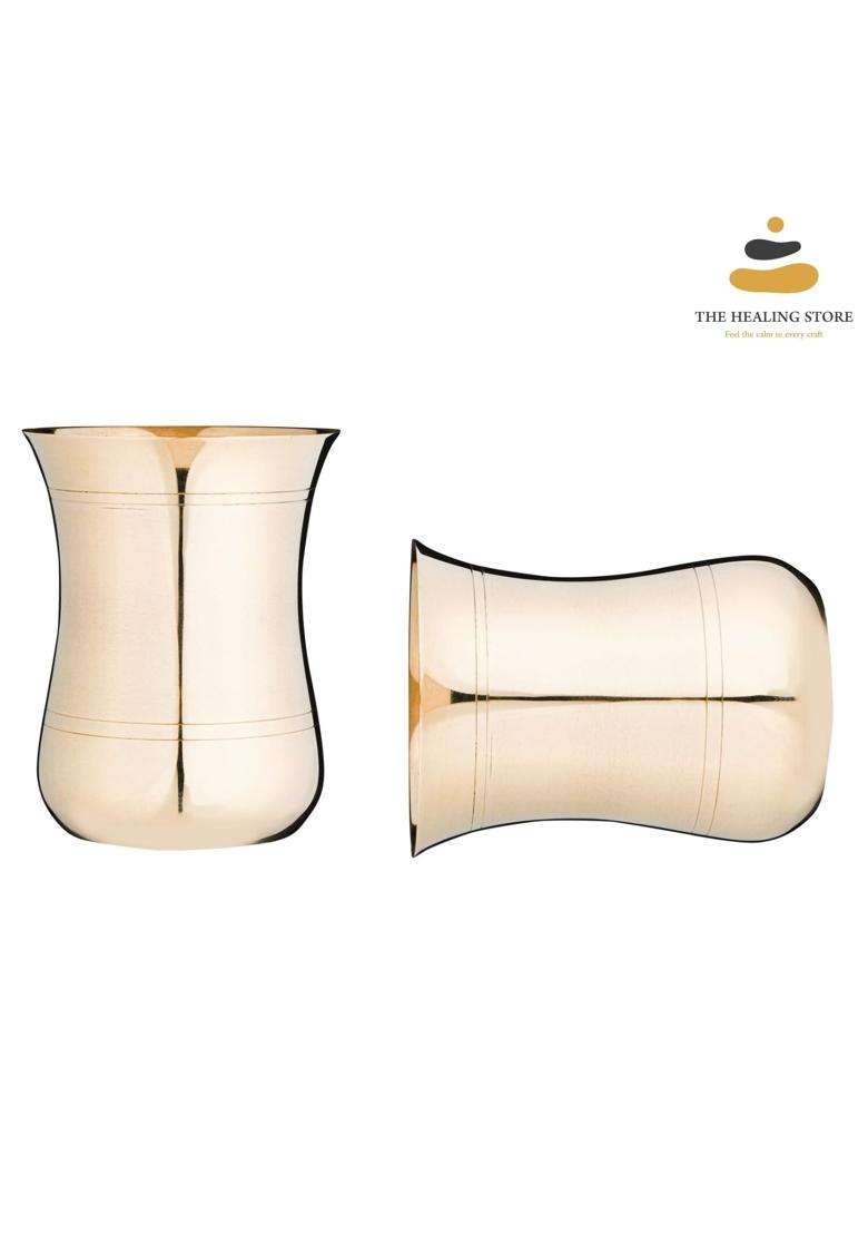 THE HEALING STORE Bronze Kansa Glass Capacity | 200 ml | 6.8 fl oz - Indya