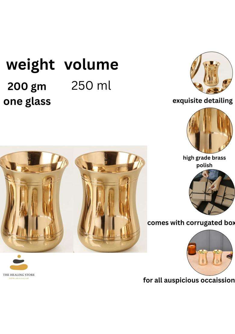 THE HEALING STORE Bronze Kansa Glass Capacity | 200 ml | 6.8 fl oz - Indya