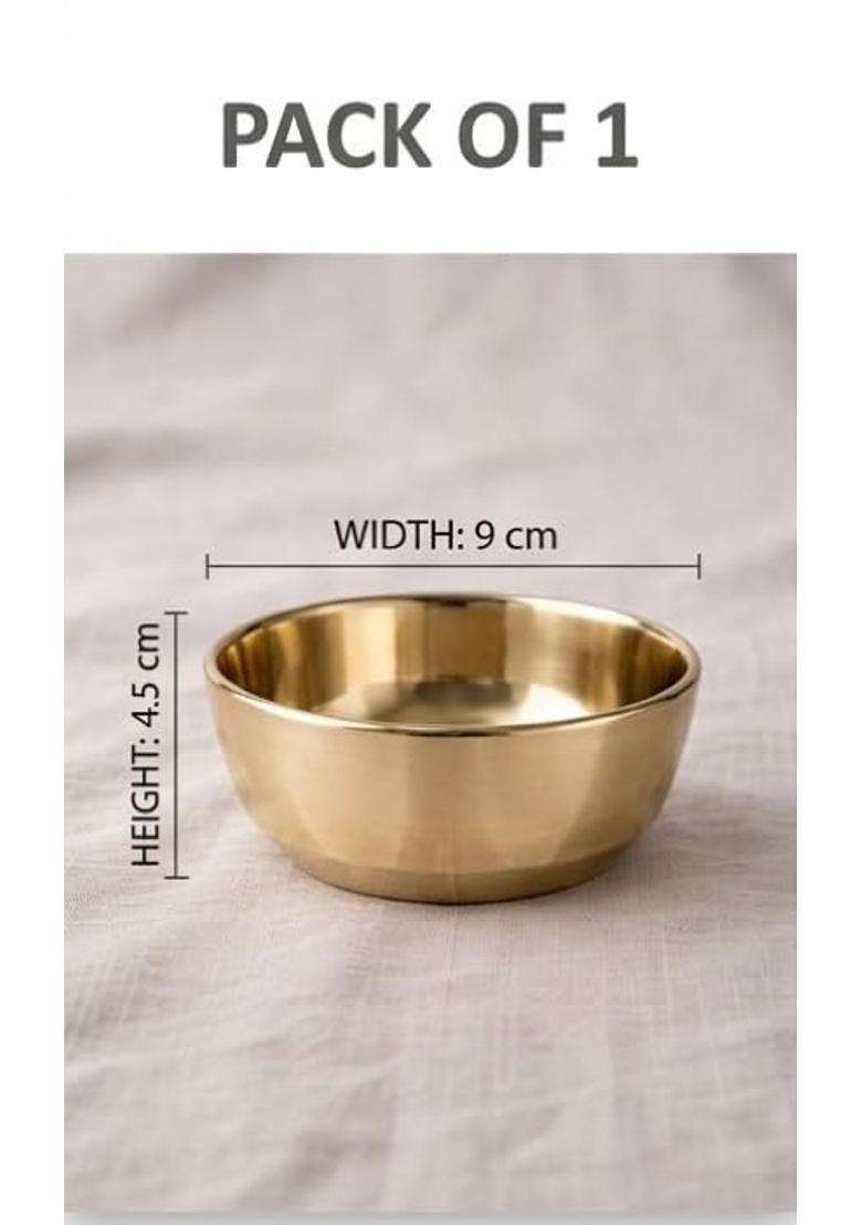 Desi Dhatu Kansa Bronze Bell Metal Katori Bowl | 250 ml | 8.5 fl oz - Indya