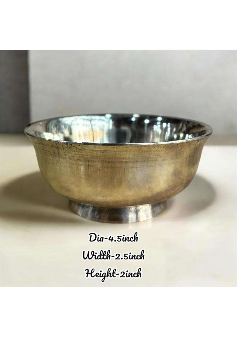 GBW Pure Bronze Bowl Kansa Bowl Kanse Ki Katori Traditional Kansa Bowl Bronze Solid | 200 ml | 6.8 fl oz - Indya