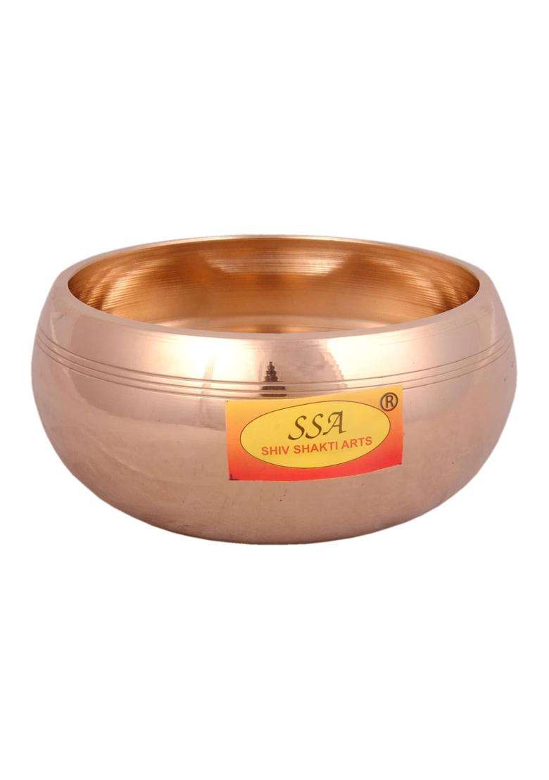 SHIV SHAKTI ARTS Pure Bronze Kansa Bowl | 500 ml | 16.9 fl oz - Indya