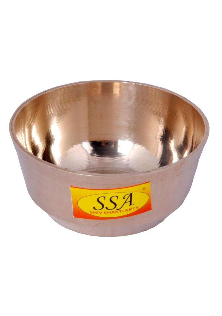 SHIV SHAKTI ARTS Pure Bronze Kansa Bowl Katori for Serving Food | 150 ml | 5.1 fl oz - Indya