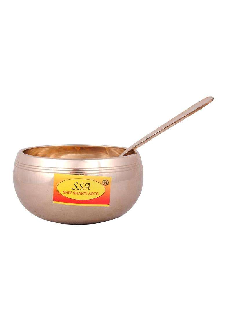 SHIV SHAKTI ARTS Pure Bronze Kansa Bowl | 250 ml | 8.5 fl oz - Indya