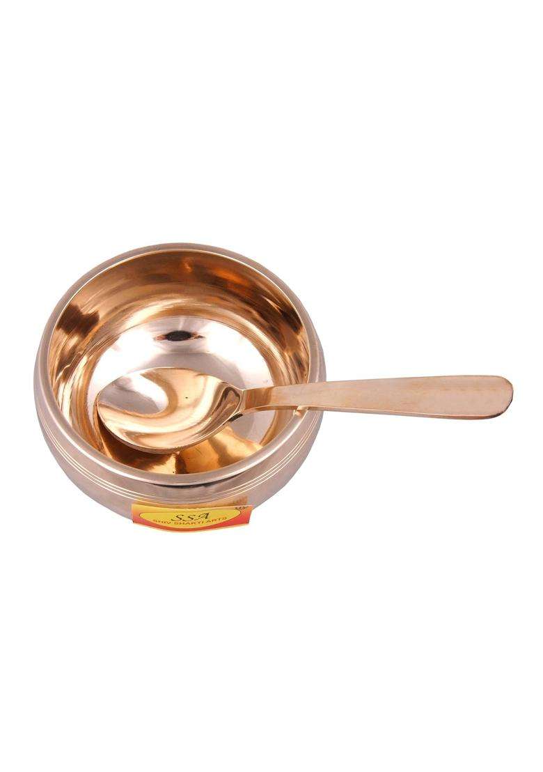 SHIV SHAKTI ARTS Pure Bronze Kansa Bowl | 250 ml | 8.5 fl oz - Indya