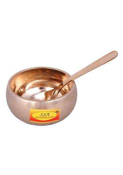 SHIV SHAKTI ARTS Pure Bronze Kansa Bowl | 250 ml | 8.5 fl oz