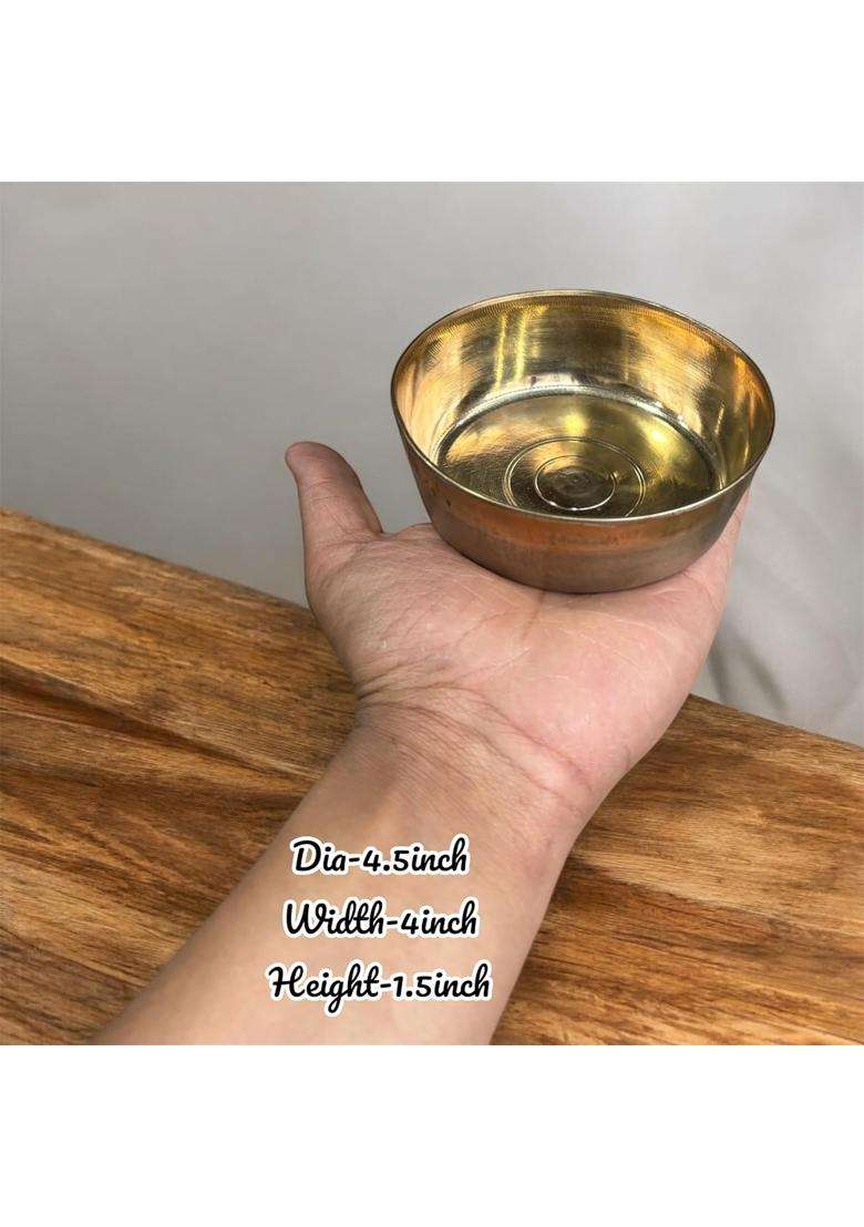 GBW Pure Bronze Bowl Kanse Ki Katori Traditional Kansa Bowl Bronze Solid Bowl Kansa | 250 ml | 8.5 fl oz - Indya