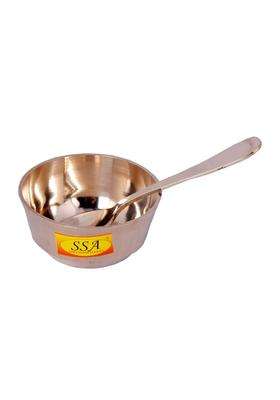 SHIV SHAKTI ARTS Pure Bronze Kansa Bowl Katori with Spoon for Serving Food | 150 ml | 5.1 fl oz