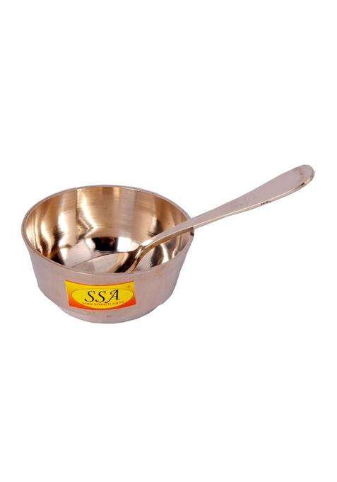 SHIV SHAKTI ARTS Pure Bronze Kansa Bowl Katori with Spoon for Serving Food | 150 ml | 5.1 fl oz