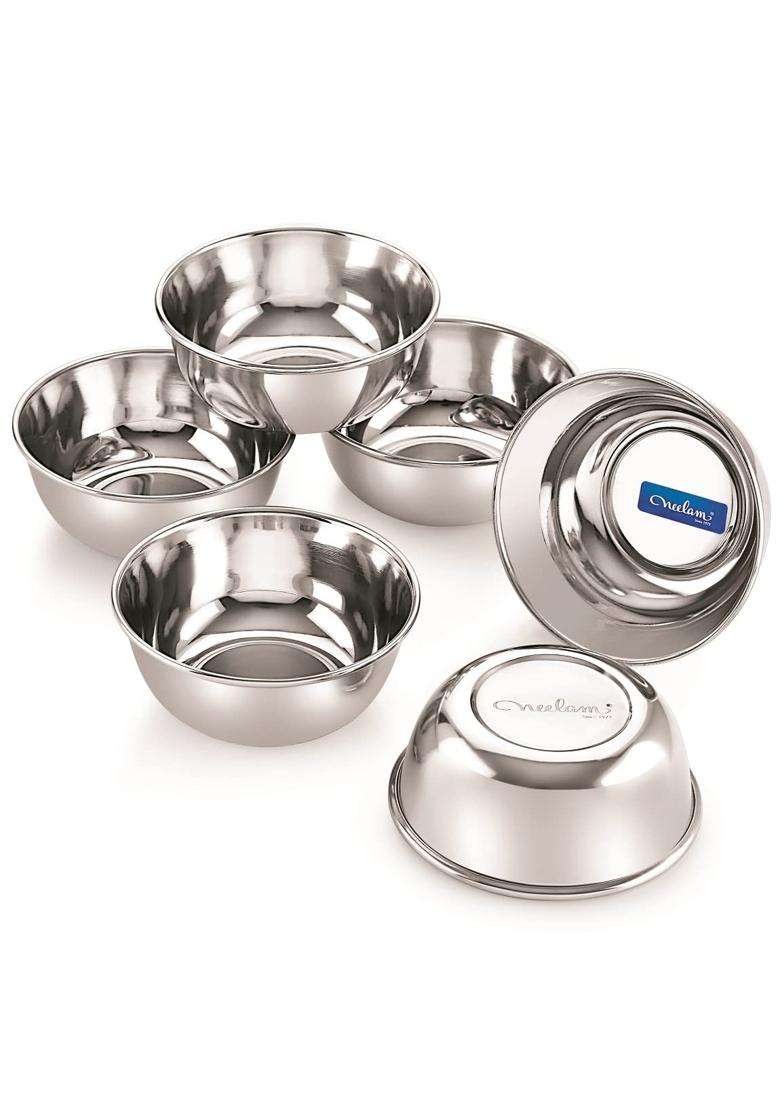 neelam Stainless Steel 7 22 Gauge Prem Vati | 400 ml | 13.5 fl oz | 4-Piece Set - Indya