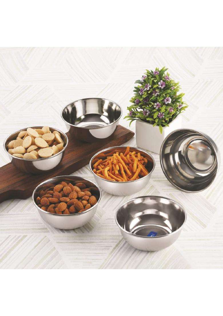neelam Stainless Steel 7 22 Gauge Prem Vati | 400 ml | 13.5 fl oz | 4-Piece Set - Indya