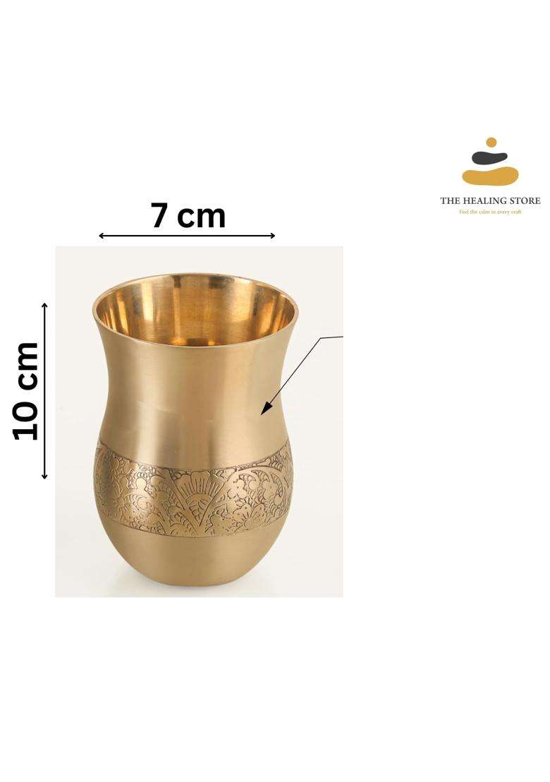 THE HEALING STORE Bronze Kansa Glass Capacity | 200 ml | 6.8 fl oz - Indya
