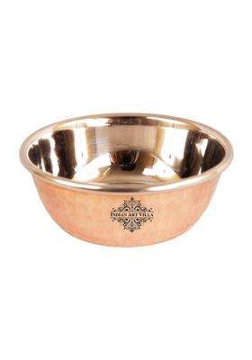 INDIAN ART VILLA Steel Copper Chutney Bowl | 3.5 Inch | Hammered Finish