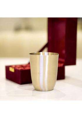 Brass Globe Bronze Kansa Glasses with Velvet Box