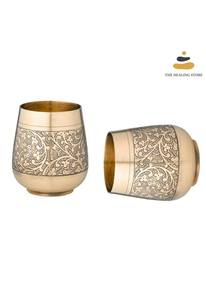 THE HEALING STORE Bronze Kansa Glass Capacity | 200 ml | 6.8 fl oz - Indya