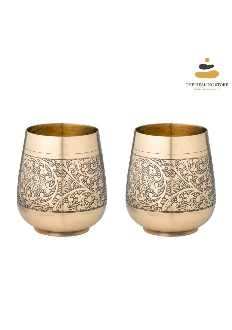 THE HEALING STORE Bronze Kansa Glass Capacity | 200 ml | 6.8 fl oz - Indya