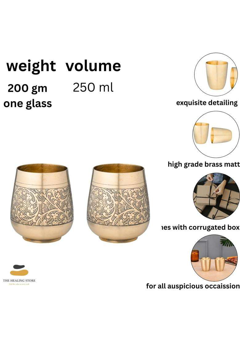 THE HEALING STORE Bronze Kansa Glass Capacity | 200 ml | 6.8 fl oz - Indya