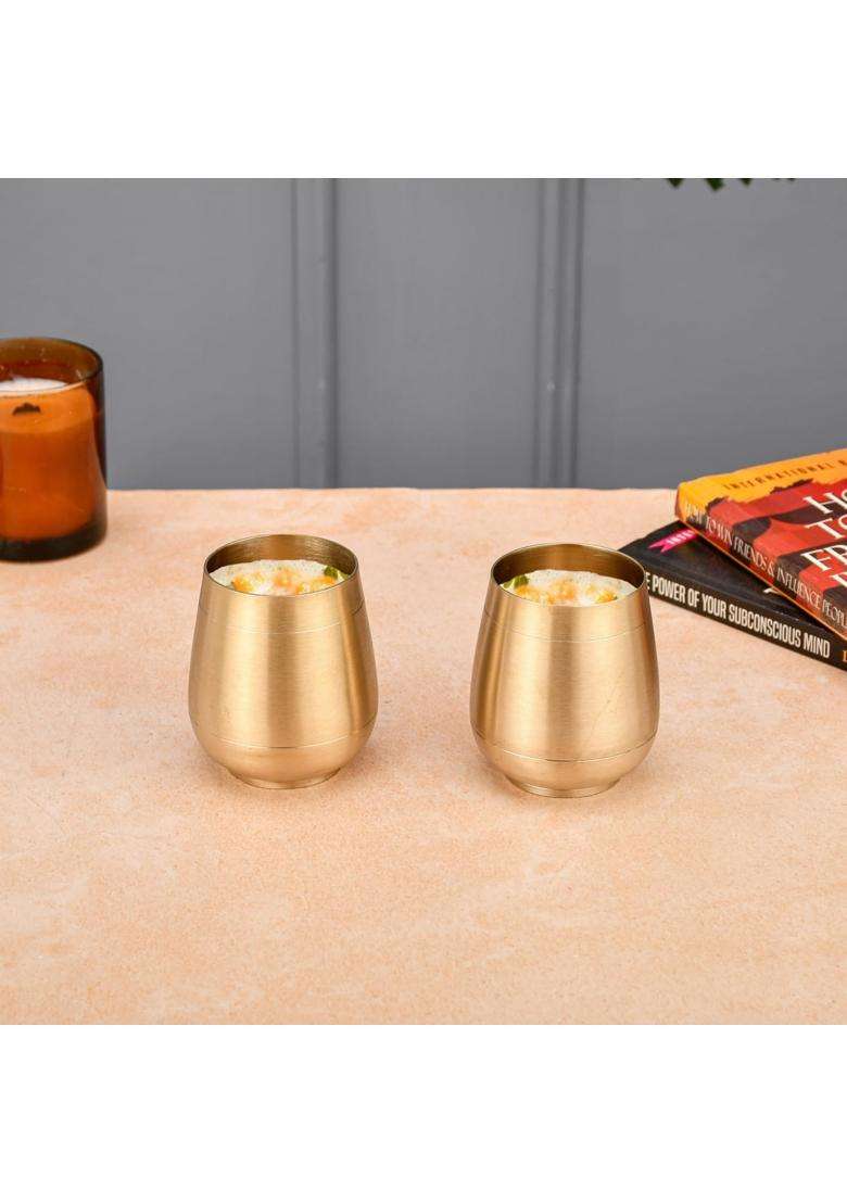 THE HEALING STORE Bronze Kansa Glass Capacity | 200 ml | 6.8 fl oz - Indya
