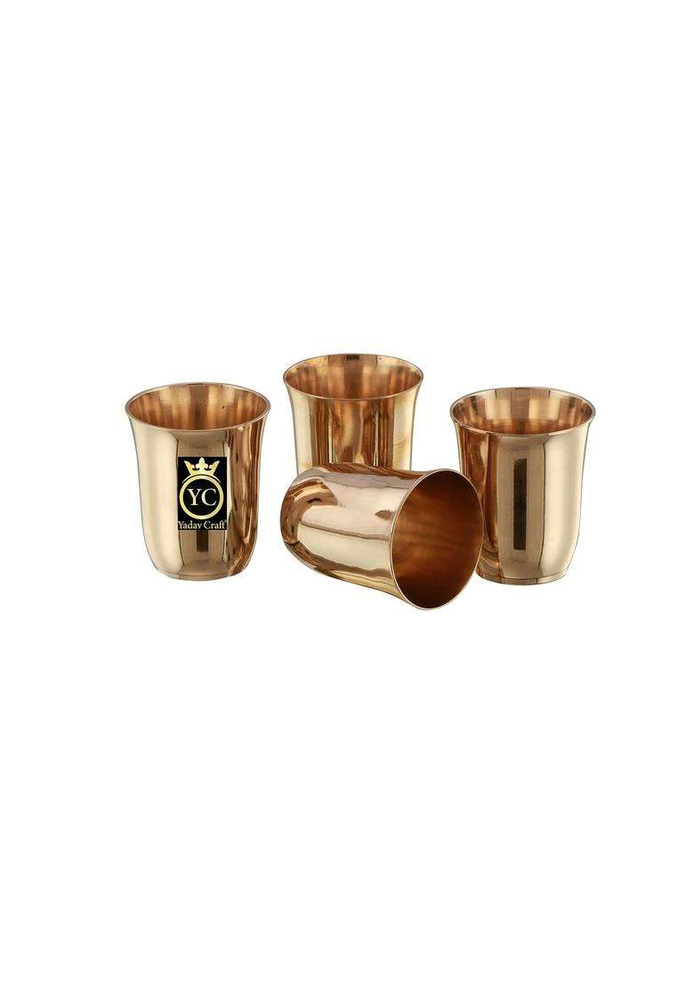 Yadav Craft Bronze Glasses Set Bronze Glasses Set Kansa Pack - Indya