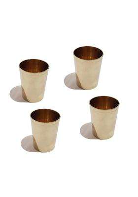 Pure Source India Handmade Bronze Kansa Glass | 4-Piece Set