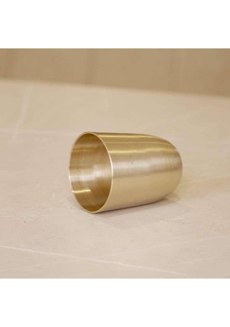 Brass Globe Kansa Bronze Glasses Matte Finish | 2-Piece Set - Indya