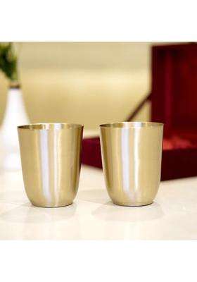 Brass Globe Bronze Kansa Glass with Velvet Box | 2-Piece Set