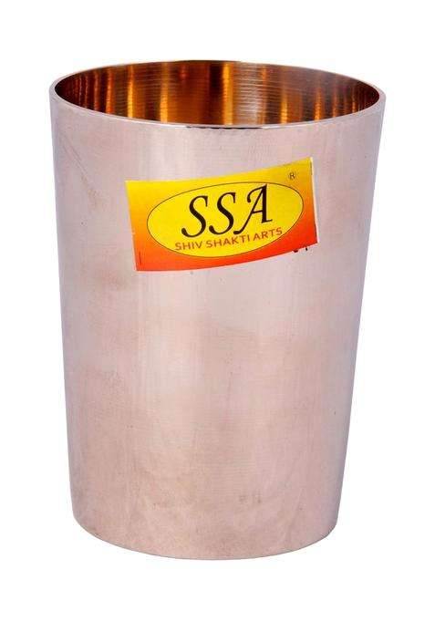 SHIV SHAKTI ARTS Pure Bronze Kansa Tumbler Glass for Drinking Serving Water | 300 ml | 10.1 fl oz