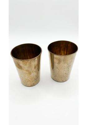 SHAAN mfg. Pure Kansa Bronze Drinking Glass | 2-Piece Set