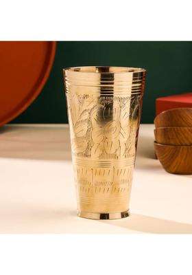 SHAAN mfg. Kansa Glass Bronze Tumbler Drinking Cup for Lassi and Milk | 1 L | 1.1 Qt