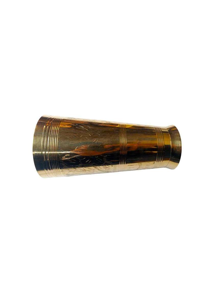 SHAAN mfg. Kansa Glass Bronze Tumbler Drinking Cup for Lassi and Milk | 1 L | 1.1 Qt - Indya