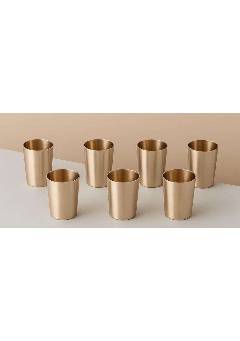 SHAAN mfg. Pure Kansa Bronze Drinking Glass | 6-Piece Set - Indya