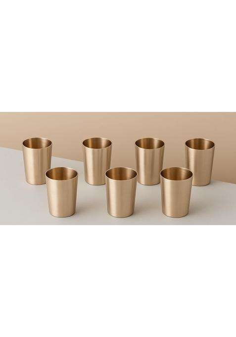SHAAN mfg. Pure Kansa Bronze Drinking Glass | 6-Piece Set
