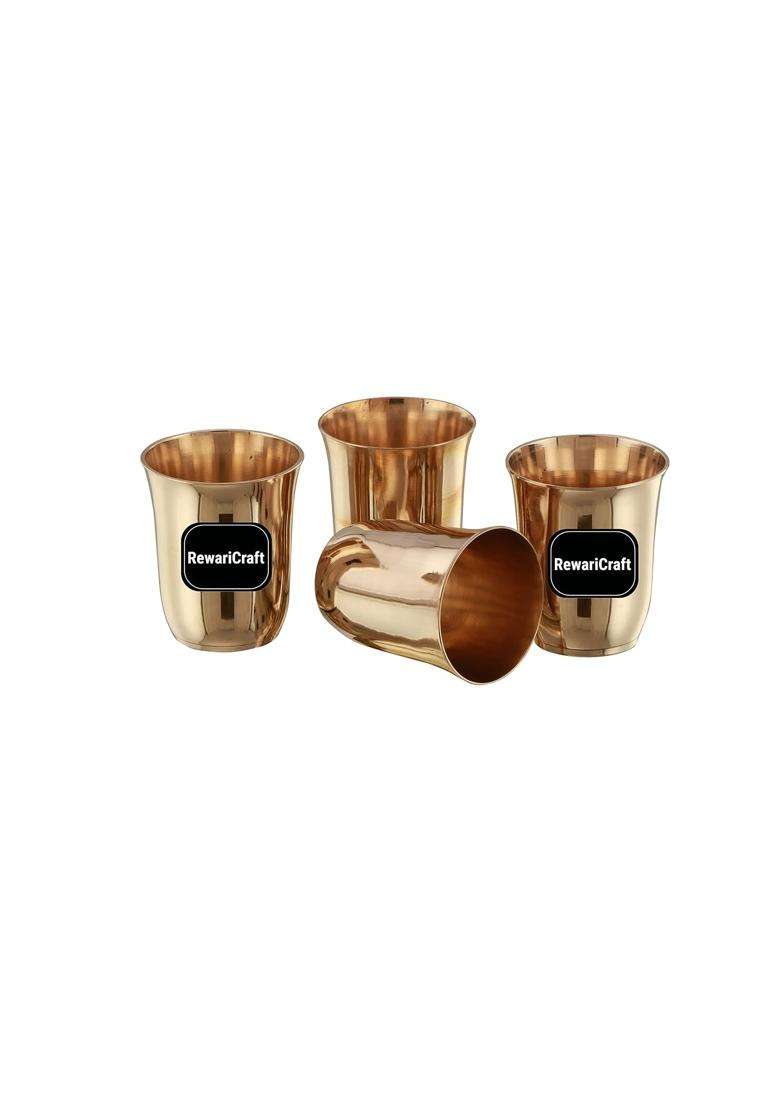 RewariCraft Rewari Craft Bronze Glasses Set Bronze Glasses Set Kansa Glass for Drinking - Indya