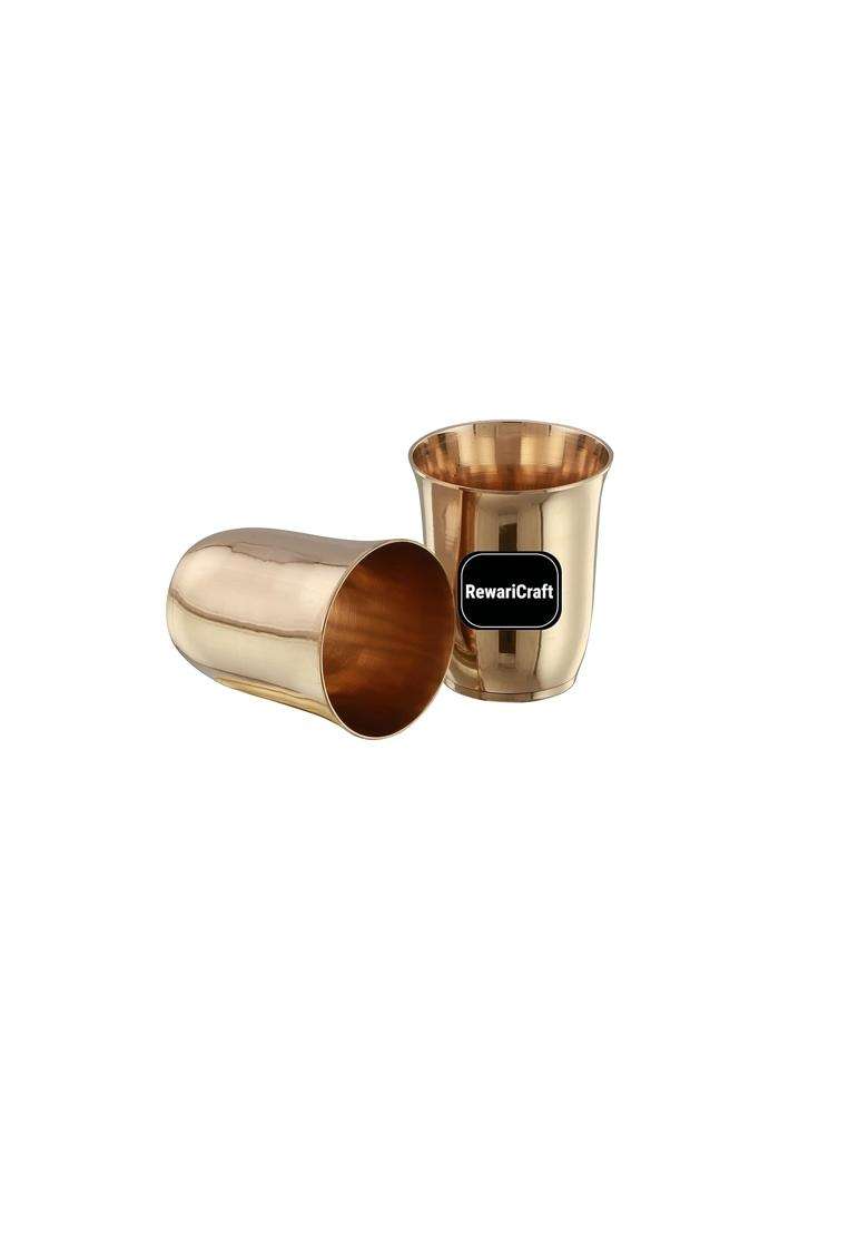 RewariCraft Rewari Craft Bronze Glasses Set Bronze Glasses Set Kansa Glass for Drinking - Indya