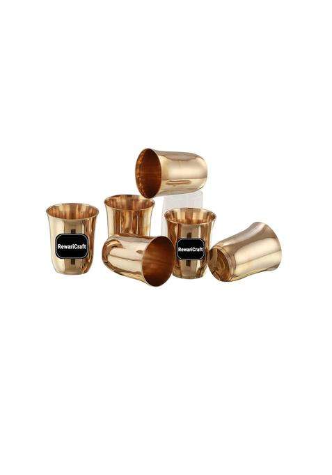 RewariCraft Rewari Craft Bronze Glasses Set Bronze Glasses Set Kansa Glass for Drinking