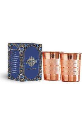 INDIAN ART VILLA Copper Glass Tumbler | 275 ml | 9.3 fl oz | 2-Piece Set