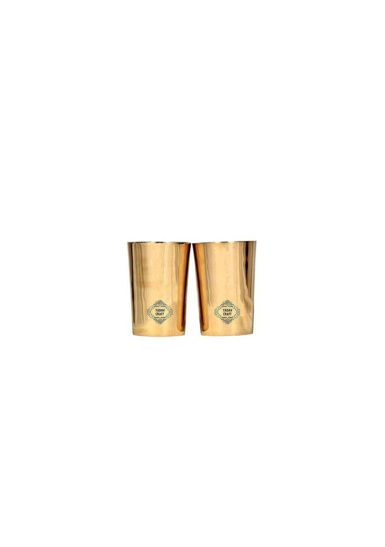 Yadav Craft Handicraft Wale Kansa Glasses | 2-Piece Set - Indya