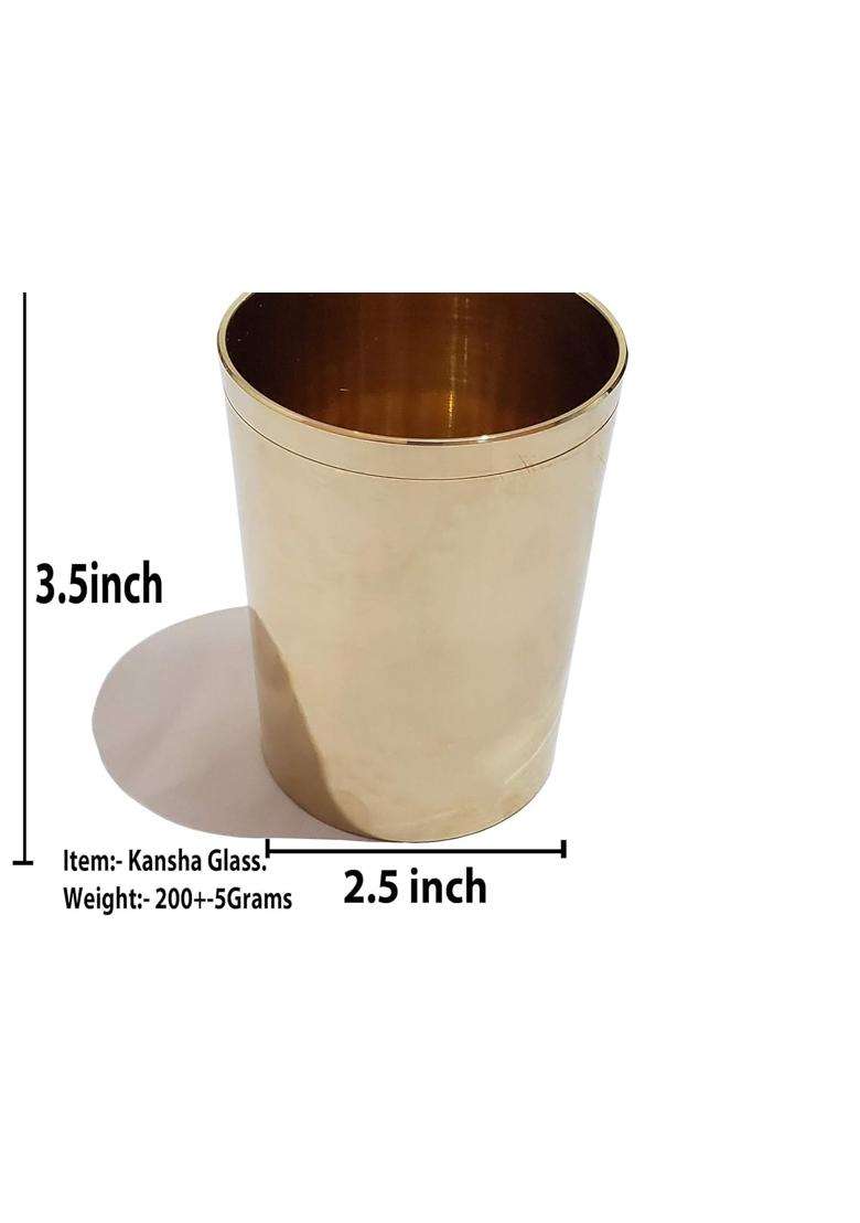SHAAN mfg. Bronze Kansa Glass Handmade | 200 ml | 6.8 fl oz - Indya