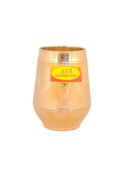 Shiv Shakti Arts Pure Bronze Kansa Glass Tumbler for Water and Juice Serving | 300 ml | 10.1 fl oz